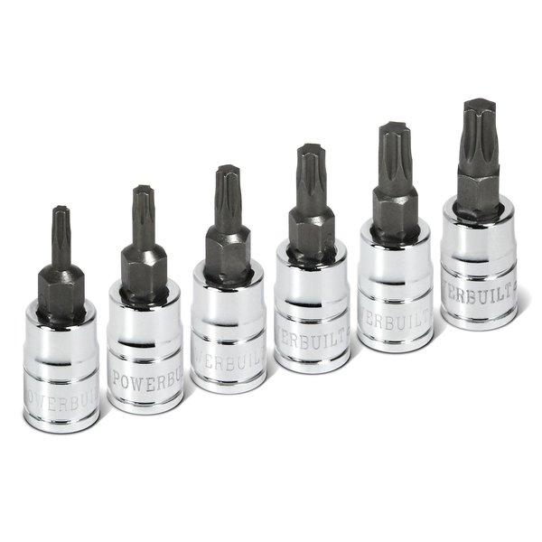 Powerbuilt 6Pc 1/4" Drive Star Bit Socket Set 640049